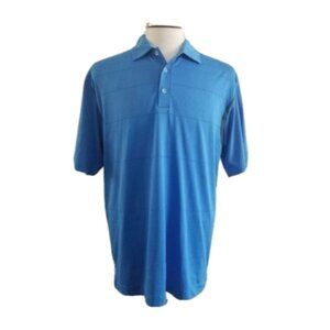 Nike Fit-Dry Large Blue Golf Polo Short Sleeve Shirt 100% Polyester.